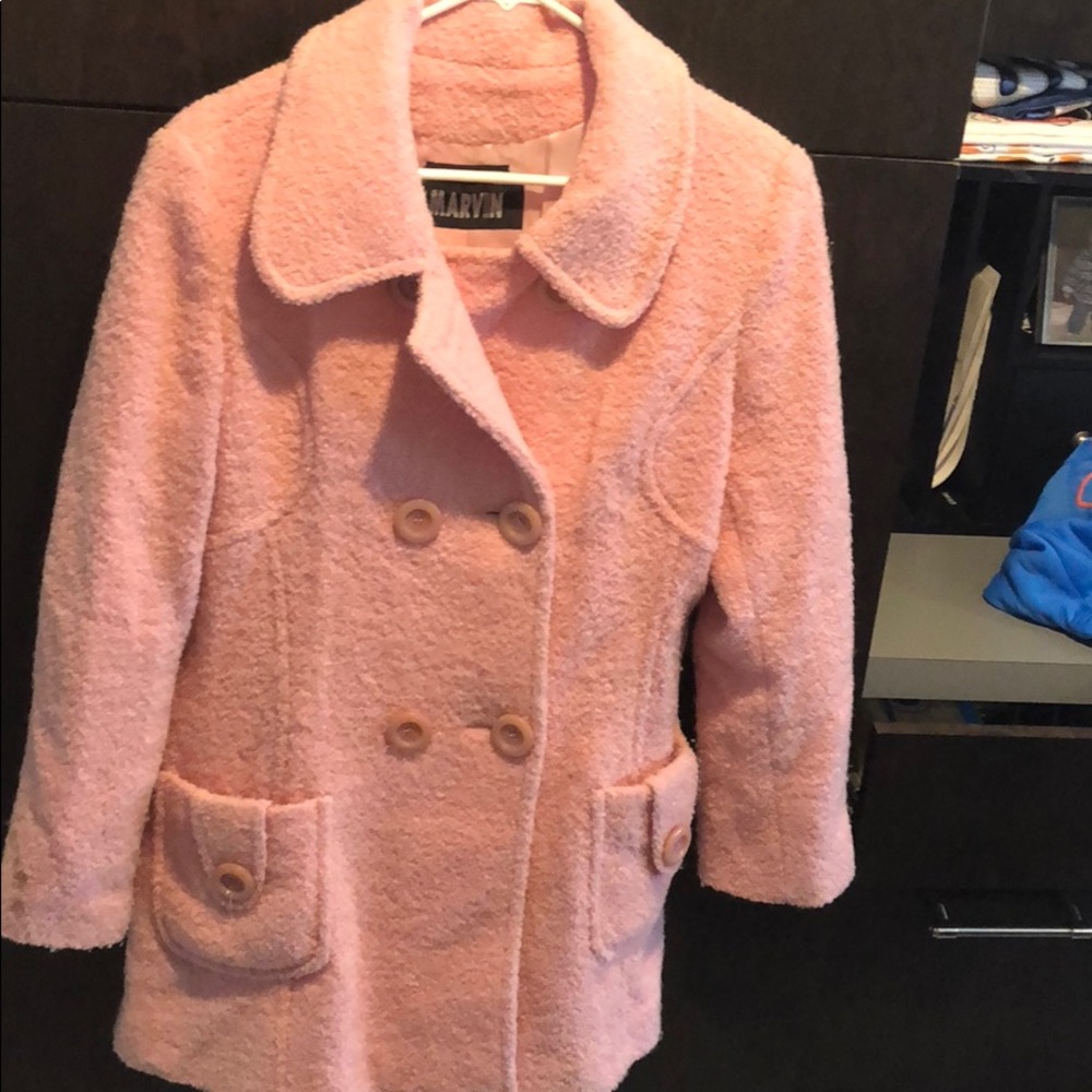Marvin Pink wool pea coat